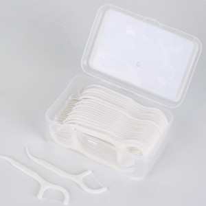 Etichetta privata Biodegradabile stuzzicabro monouso di bambù di bambù di bambù/wooden/wwheat paglia/plastic Flosser Stick Dental Floss Pick