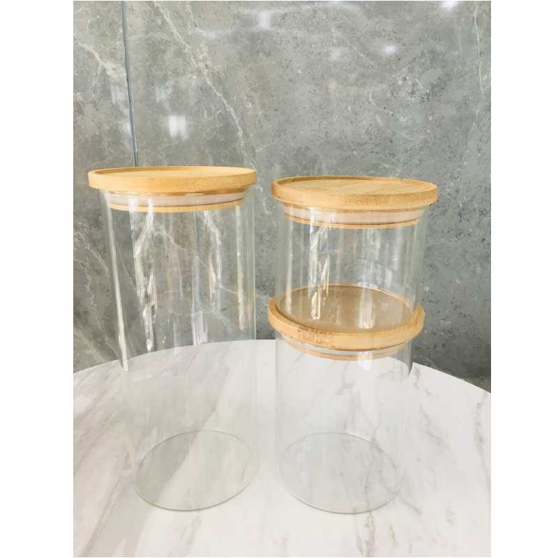 Best Quality Clear Glass Glass Storage Storage Canister Jar Set