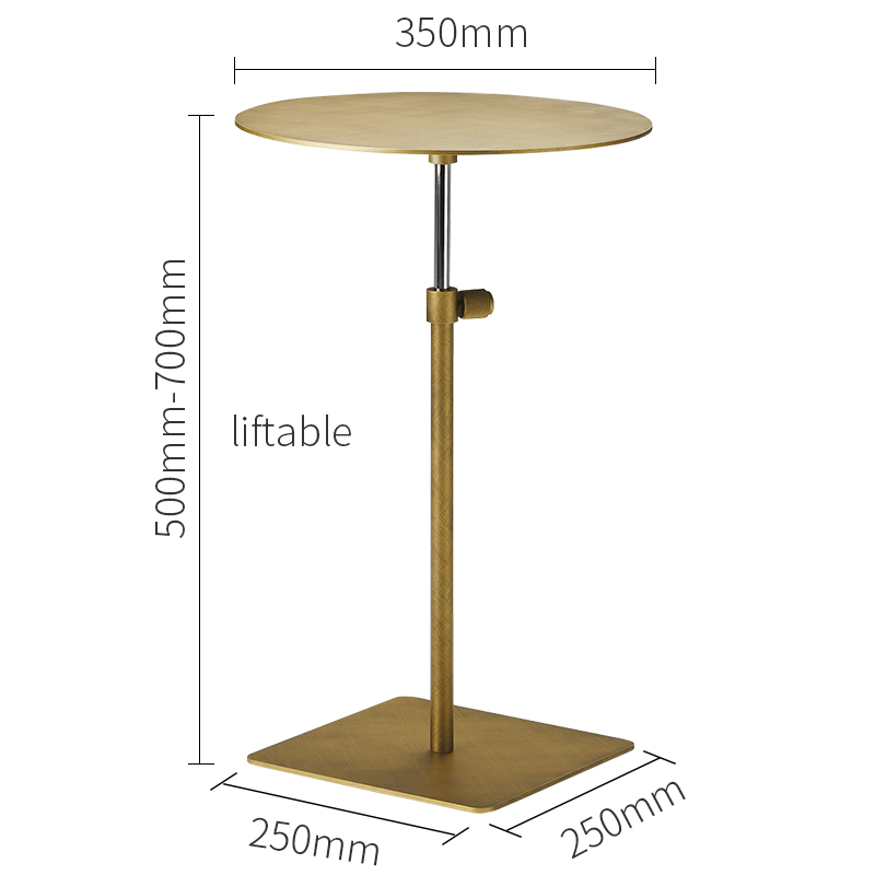 Vendita caldanuovo design tavolo laterale in oro moderno dorato in acciaio inox in acciaio inox tondo tavolo sollevabile in acciaio inox