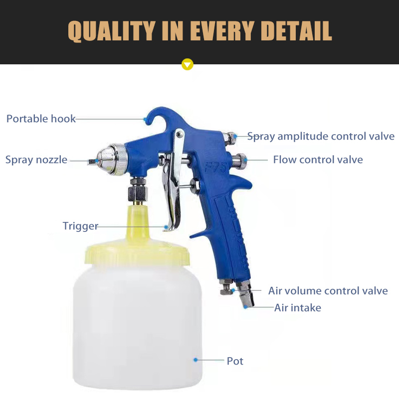 PQ-2 Air Spray Gun 2.0 mm ugello OEM fabbrica in plastica metallo ad alta efficienza atomizzante utensili di vernice pneumatica per auto e mobili