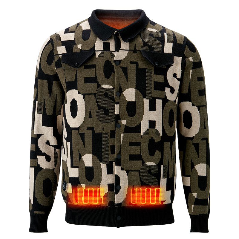 Cappotto in stile spotty per uomo, cappotto ricaricato con batteria ricaricabile