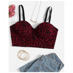Più il leopardo increspato busto underwire reggiseno