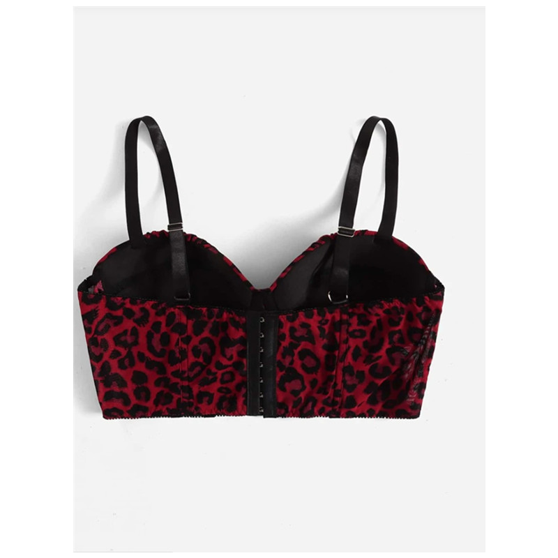 Più il leopardo increspato busto underwire reggiseno