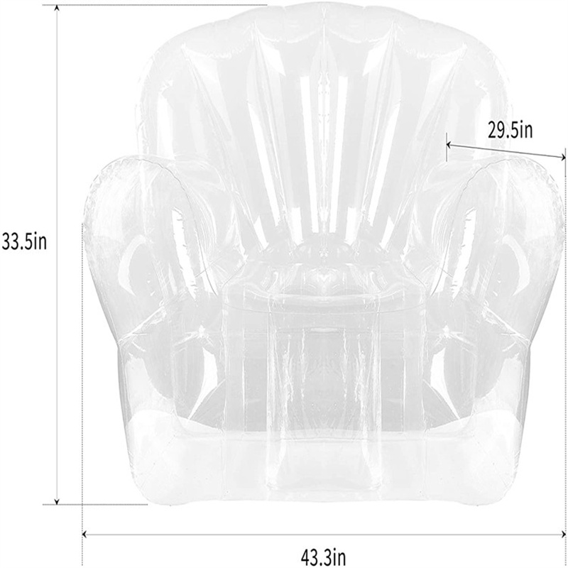 Divano gonfiabile trasparente in PVC, balcone da camera da letto all'aperto Tempo libero, Singola sedia pieghevole gonfiabile