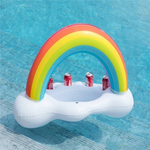 Bere barra di frutta bar, arcobaleno gonfiabile galleggiante, drink cloud bevanda portabicchieri per piscina
