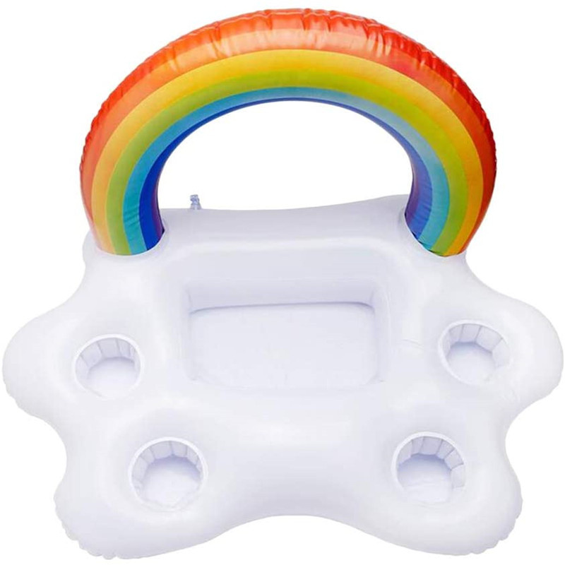 Bere barra di frutta bar, arcobaleno gonfiabile galleggiante, drink cloud bevanda portabicchieri per piscina