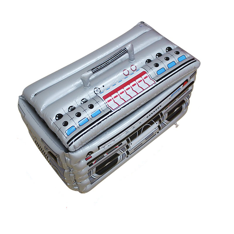 Gommone Benna del Ghiaccio Piscina Galleggiante Drink Fruit Boombox Refrigeratore, contenitore di ghiaccio in PVC Secchio per il ghiaccio innovativo a forma di radio con coperchio