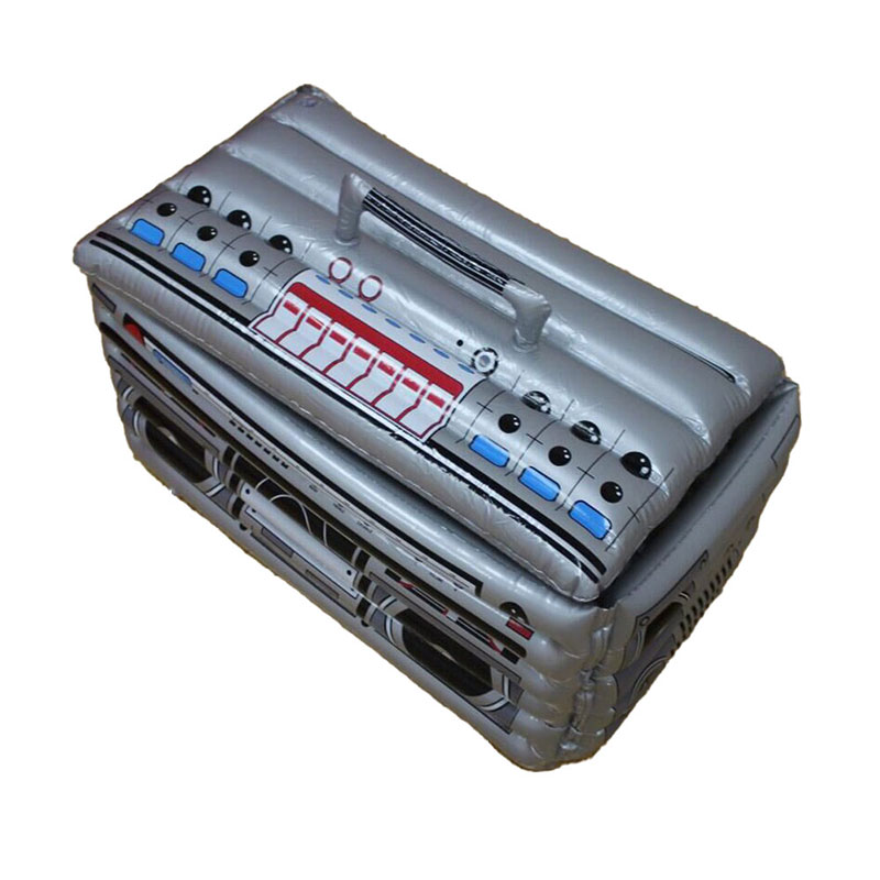 Gommone Benna del Ghiaccio Piscina Galleggiante Drink Fruit Boombox Refrigeratore, contenitore di ghiaccio in PVC Secchio per il ghiaccio innovativo a forma di radio con coperchio