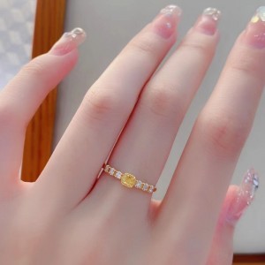 Produttore di gioielli di moda 18K/14K/10K/9K oro singolo giallo diamante pietra donna anelli d\'oro anelli disegni