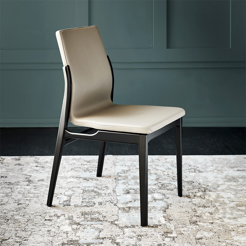 Mobili per la casa Sedie da pranzo Sedie Set 6 sedie in legno di lusso in pelle di lusso sedia da pranzo moderna