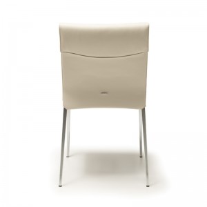 Pelle in metallo bianco italiano sedia da pranzo scandinava di 6 per sala da pranzo