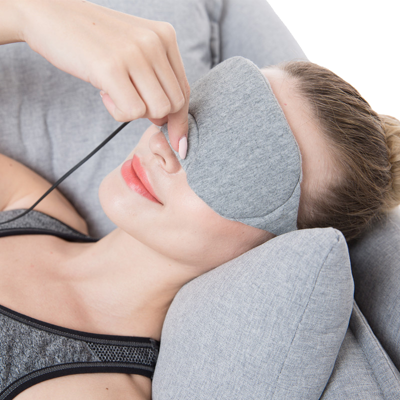 Maschera per gli occhi da viaggio logo personalizzato, cuscinetto di riscaldamento personalizzato per dormire