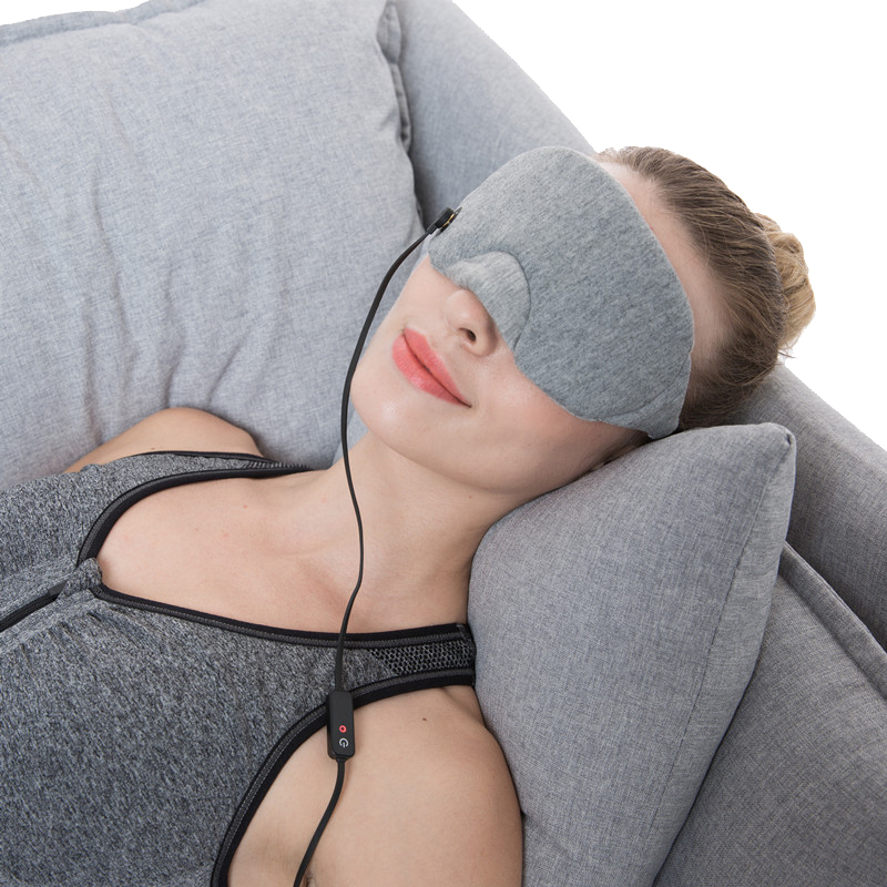 Maschera per gli occhi da viaggio logo personalizzato, cuscinetto di riscaldamento personalizzato per dormire