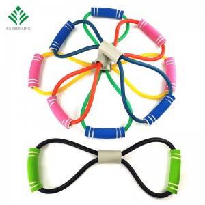 Tubo a fascia di resistenza yoga elastica per il corpo dell\'allenamento muscolare esercizio 8 Tipo