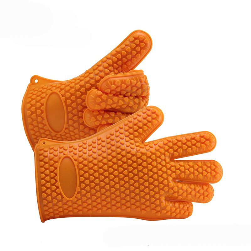 Dimensioni gratuite personalizzate resistenti al calore resistente al silicone guanti siltoni di silicio da forno silicio