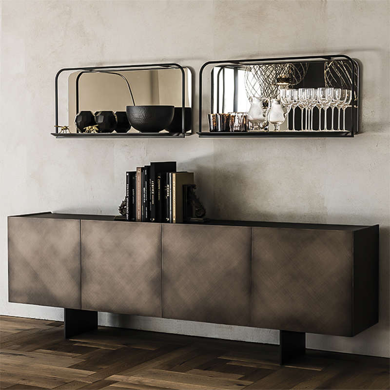 designer italiano retrò in metallo credenza in metallo extra lungo armadio di lusso