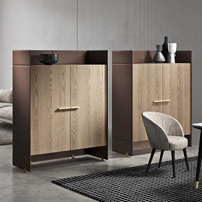 Design moderno italiano in pelle pranzo in legno grande armadio a buffet