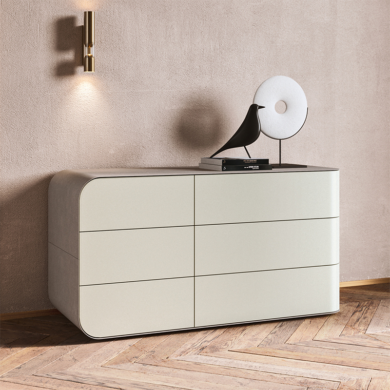 Mobili moderni in pelle in pelle in legno buffet bianco credenza per sala da pranzo