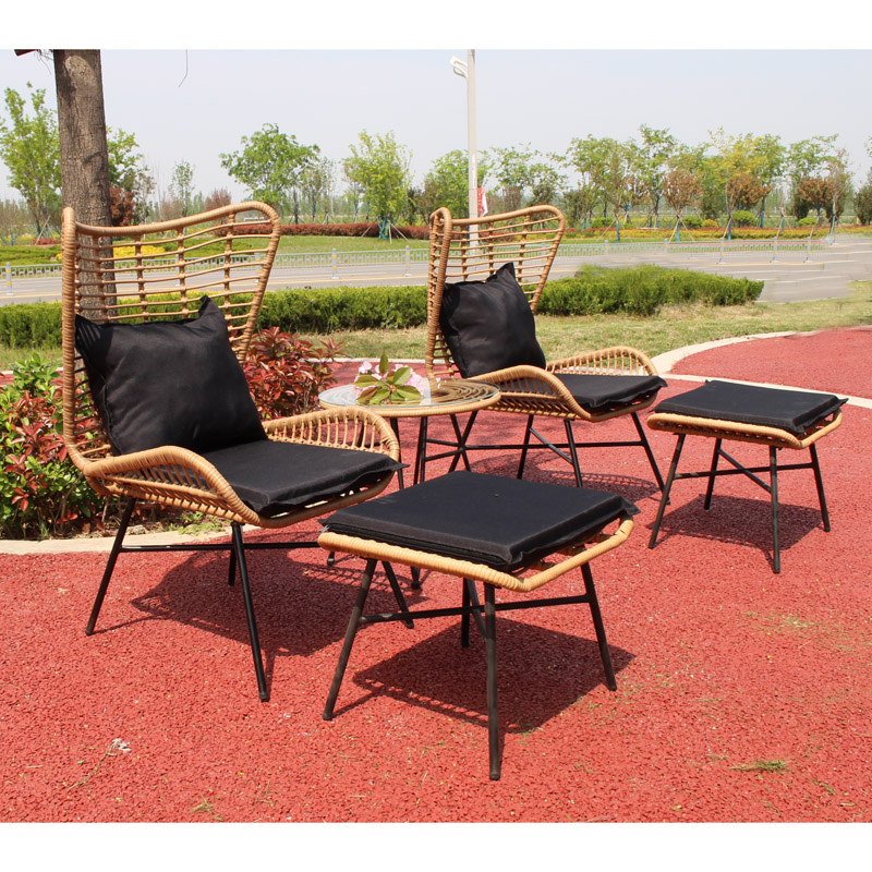 Set di divano in acciaio&wicker 5pcs