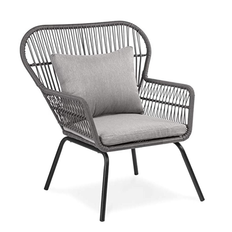 SET SET N-004 in acciaio&wicker 3pcs
