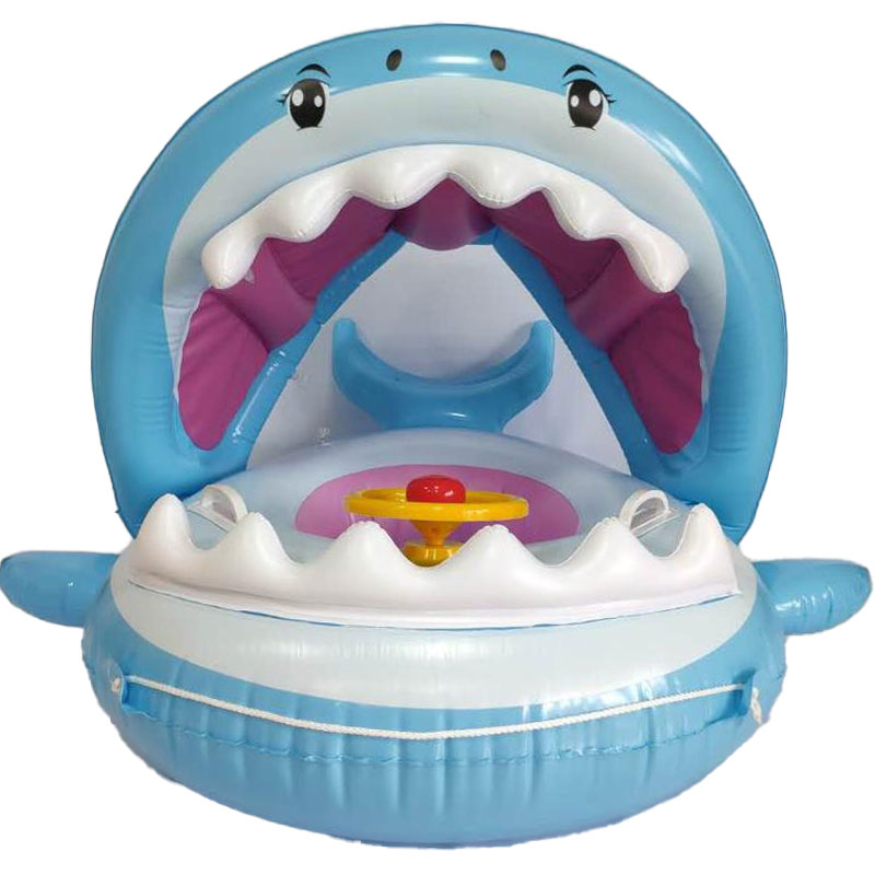 Bambini di età compresa tra 6 e 36 mesi, piscina piscina galleggiante con squalo a baldacchino gonfiabile
