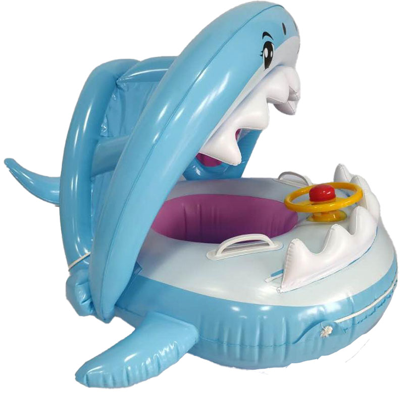 Bambini di età compresa tra 6 e 36 mesi, piscina piscina galleggiante con squalo a baldacchino gonfiabile