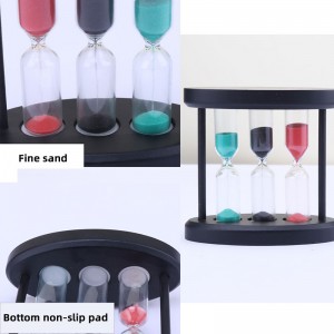 Timer di sabbia in vetro in legno da 3 in 1 clessidra per cucina cucina europea in legno creativo in metallo a rotazione clessista