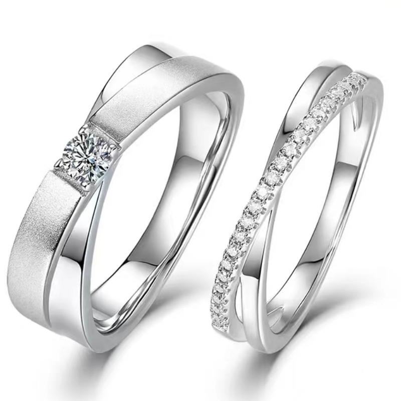 Argento sterling 925/18K/14k/10k oro con moissanite/anello di fidanzamento diamante reale