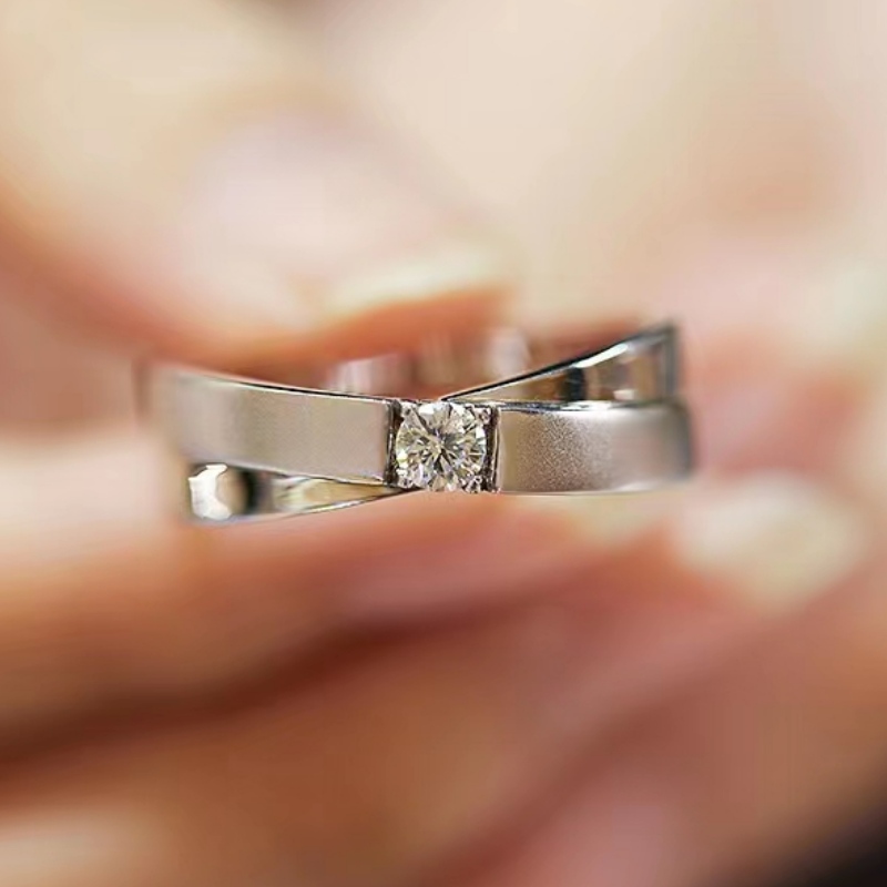 Argento sterling 925/18K/14k/10k oro con moissanite/anello di fidanzamento diamante reale