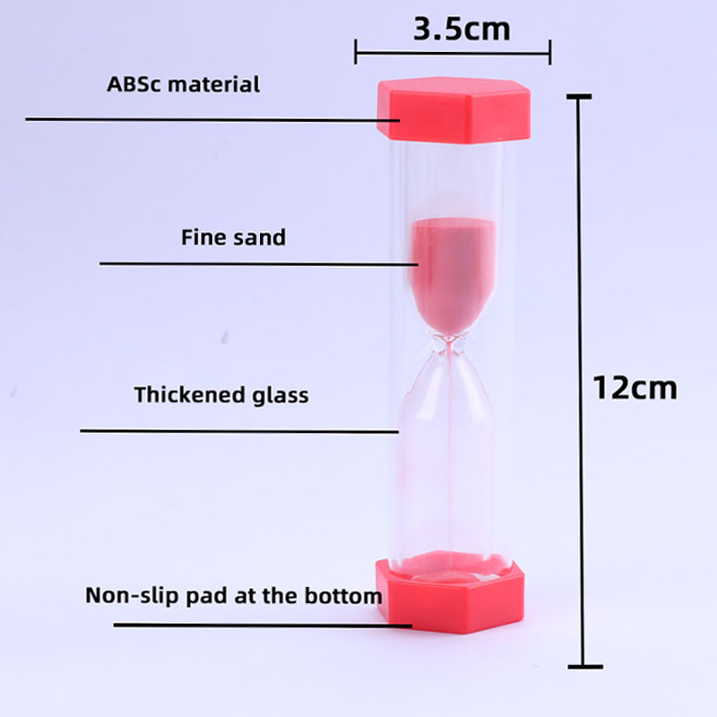 Fornitura di fabbrica Logo personalizzato in plastica esterna da 3min5 minuti Timer di sabbia per clessidra di plastica esagonale viola