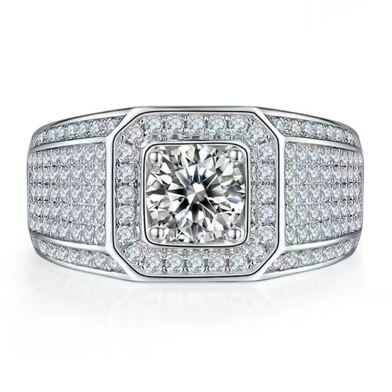 Engagement S925/18K/14k/10k con moissanite/Diamond reale per uomo