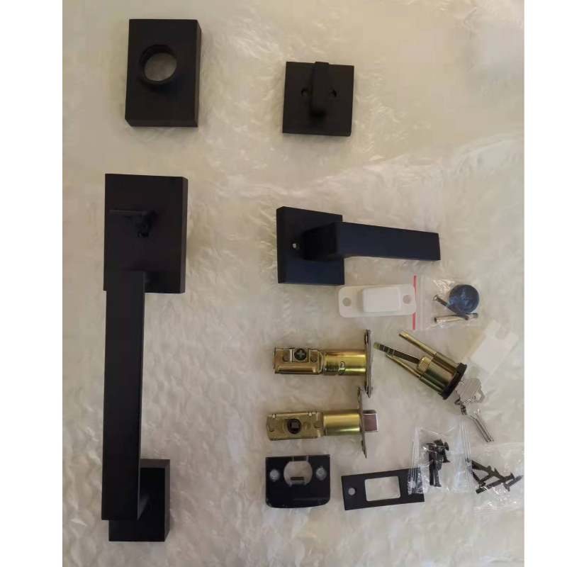 8003 Handset di ingresso della porta anteriorenera con impianto di deadbolt, set di blocco d'ingresso