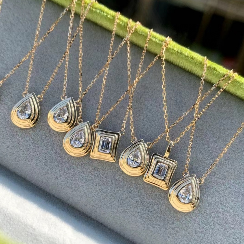 Water gocce di gioielleria tuochen, ciondolo principessa, 18K/14K/10K Oro giallo con gioielleria
