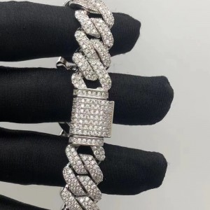 Gioielli tuochen Sterling Silver 925 con braccialetto in pietra Moissanite per l\'uomo