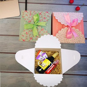 Scatole regalo, set di 4 scatole decorative, torta, biscotti, chicche, caramelle e bombe da bagno fatti a mano Soplioni regalo per Natale, compleanni, festività, matrimoni (motivi di fiori)