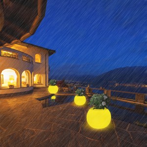 Lampada da pentola per pentola per esterni per esterni a flusso rotondo a led lampada da decorazione del paesaggio per le feste dinatale grande lampada da pavimento in pentola ricaricabile ricaricabile