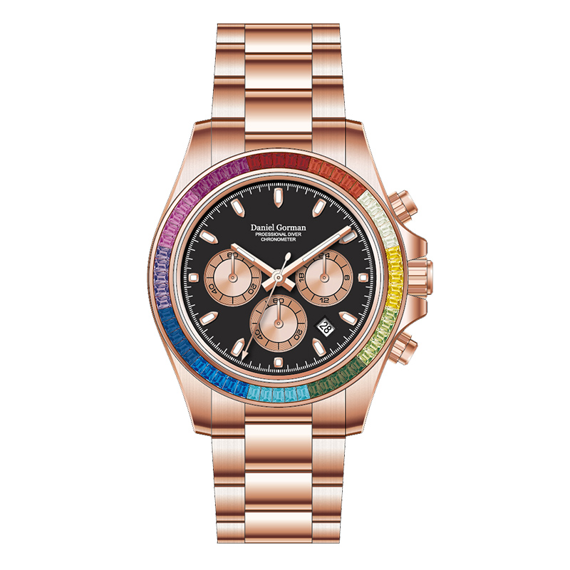 orologio di lusso in acciaio inossidabile quarzo watchdg9003