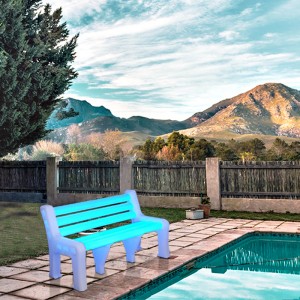 panchine parchi luminose a LED per l\'esterno, panca da giardino a batteria in plastica PE, giardino d\'inverno, patio, prato o sedile da giardino, può sopportare 600 kg