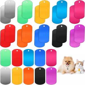 Collana tag per cani in bianco stampato con collana a catena in alluminio hip hop stile militarenome canenome tag ID Personalità metallica ciondolo ...