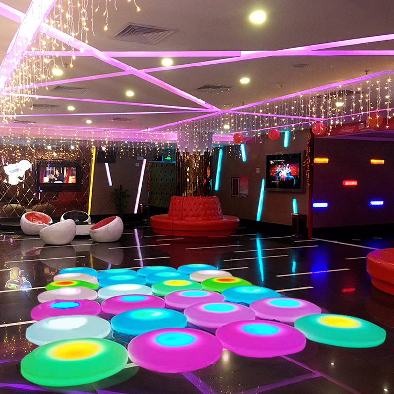 piastrelle portatili a led da ballo da pista esterna/indoor, tocco controltura interattiva in piastrella da pista da ballo, sensoriale di plastica bianca e giocattoli per l'istruzione speciale per bambini