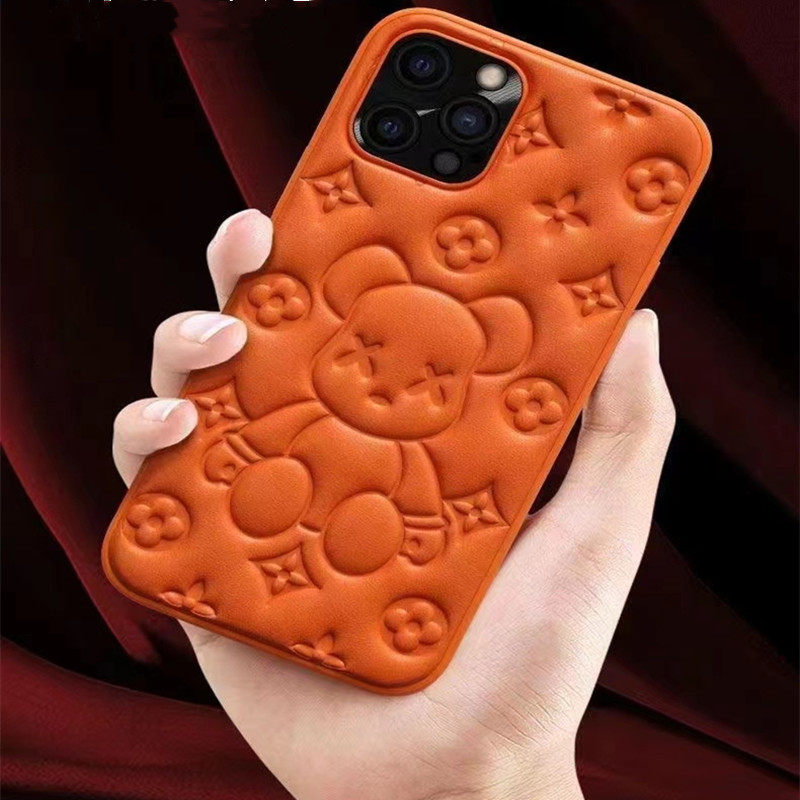 Nuova custodia per telefoni cellulari, Apple iPhone13Pro in pelle orso 3D Processo di goffa di protezione del telefono cellulare Custodia