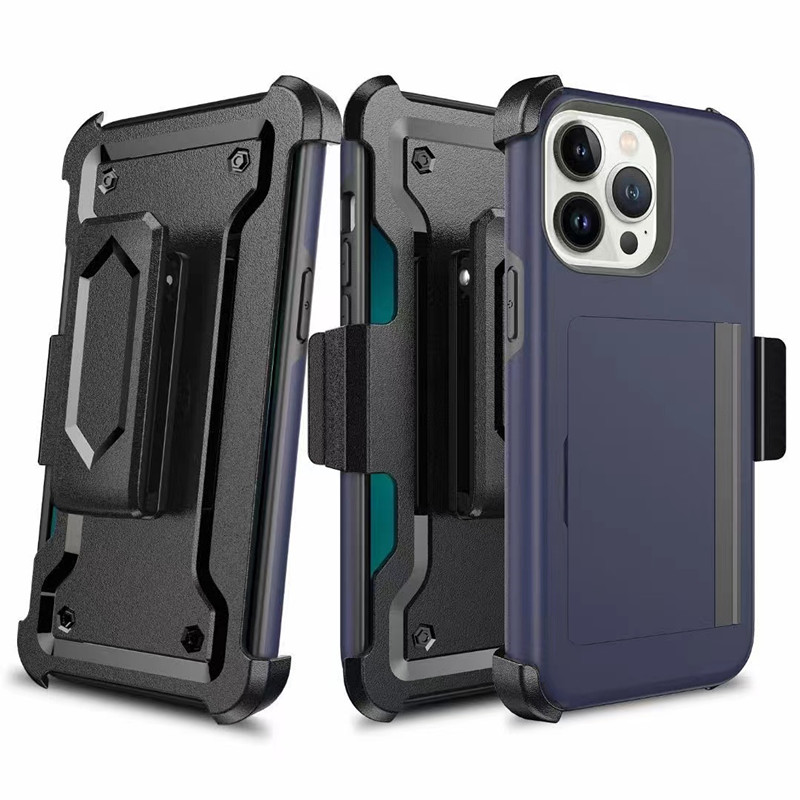 Adatto per Apple iPhone13Pro Custodia per telefono cellulare, con custodia per telefono cellulare di progettazione di schede integrata e custodia in pelle per cellulare
