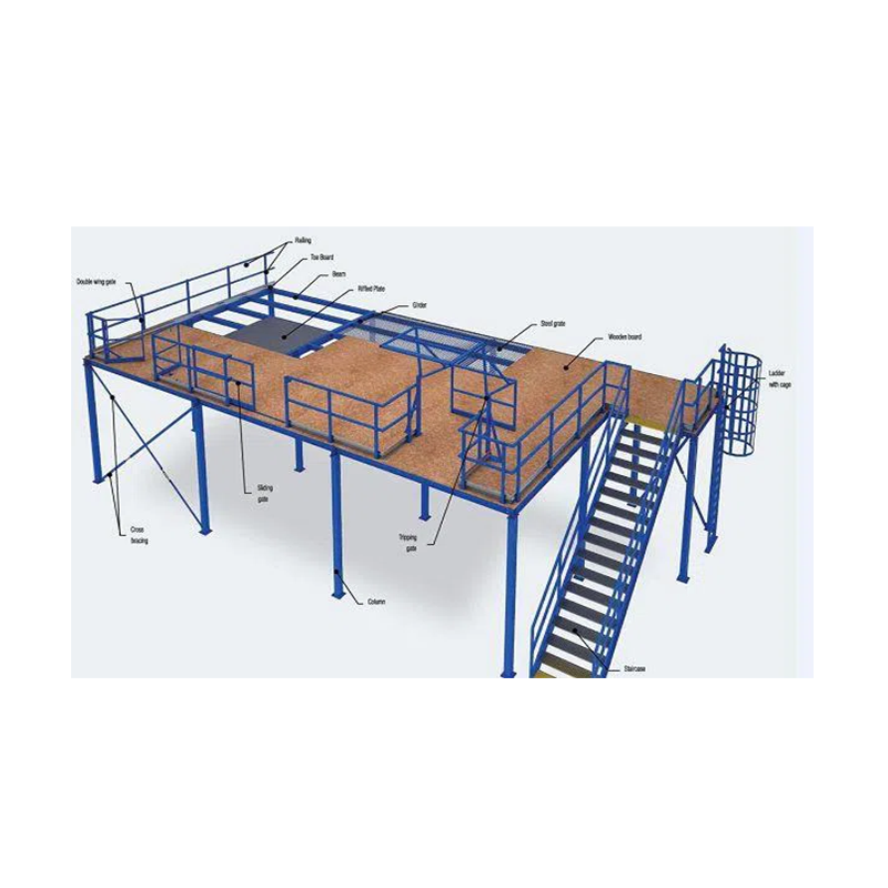 Piattaforma in acciaio e scale