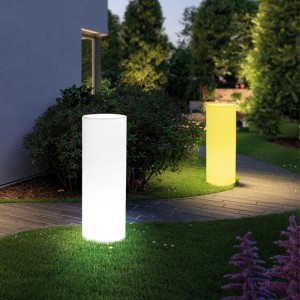 luci di arredamento per arte da giardino esterno a outdoor RGB Cambiamento del colore cilindrico lampada da pavimento a batteria impermeabile con remoto per decorazioni da giardino, commerciale, matrimonio, celebrazione
