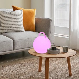 Atmosfera colorata a LED Lampada da tavolo da comodino con manico a contatto Wireless Ricarica rotonda lampada da tavolo moderna con altoparlanti