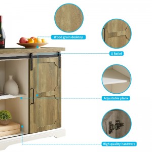 Outdoors Walnut Wood MDF Piccoli tavoli della credatura a buffet con porte a bordo scorrevole