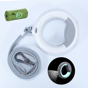 Groviglio free pesante riflettente a led cani guinzaglio incorporato saccheggio di cacca di cacca scompartimento a piedi 360 manico anti-slip gratuito per piccoli mediumi&cani di grandi dimensioni