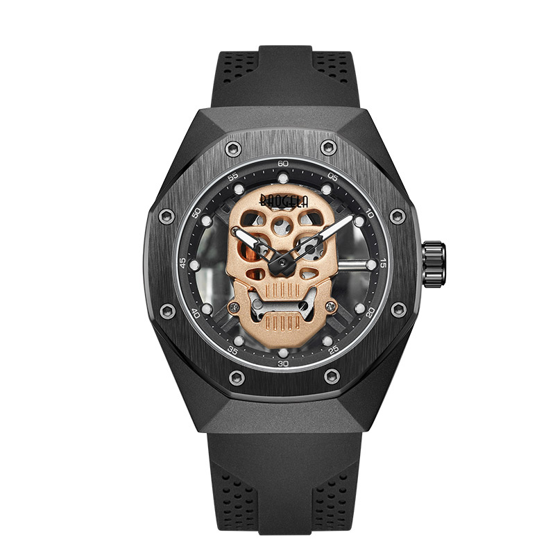 Baogela Skeleton Orologi uomini che svuotano Waterproof Owull Skull Dial Sports Watch Sports Man Relogios Masculino 1902