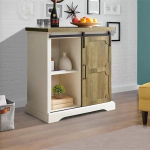 Outdoors Walnut Wood MDF Piccoli tavoli della credatura a buffet con porte a bordo scorrevole