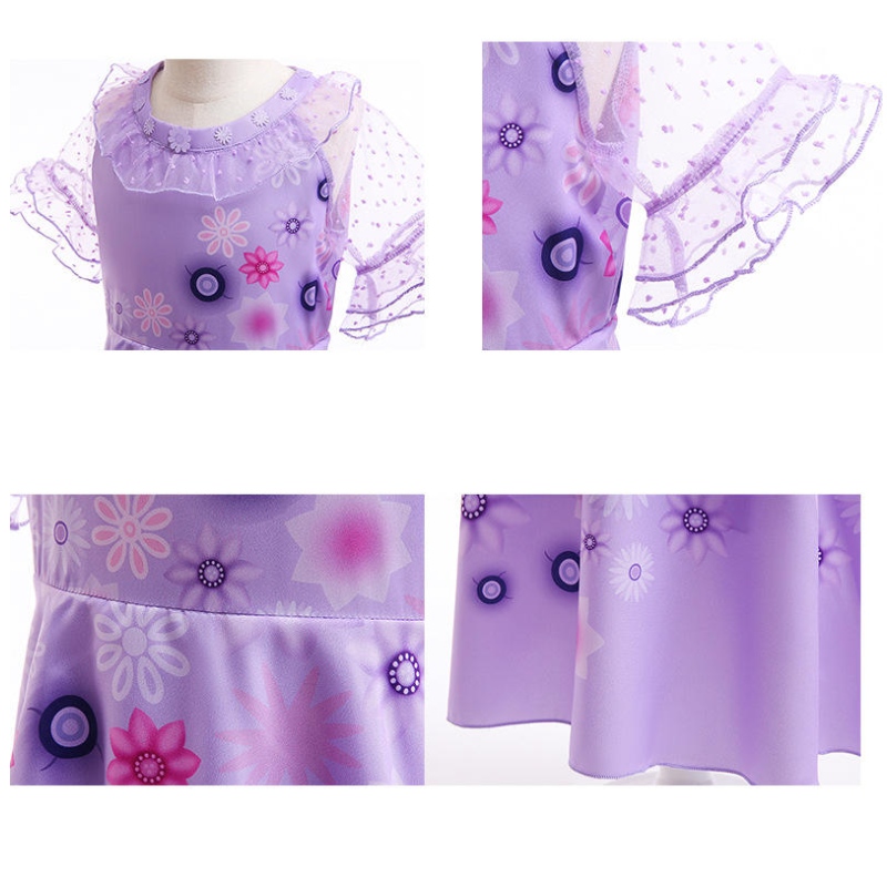 Carnival Encanto Isabella TV Movie Cosplay Girls Short Short Flower Ruffles Princess Abito vestito Costumi